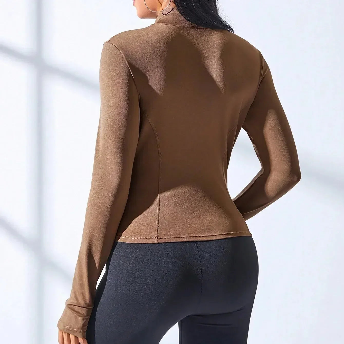 Yoga Coat Short Sports Jacket Women's Fitness Clothes Slimming Body Sculpting Zipper Yoga Jacket