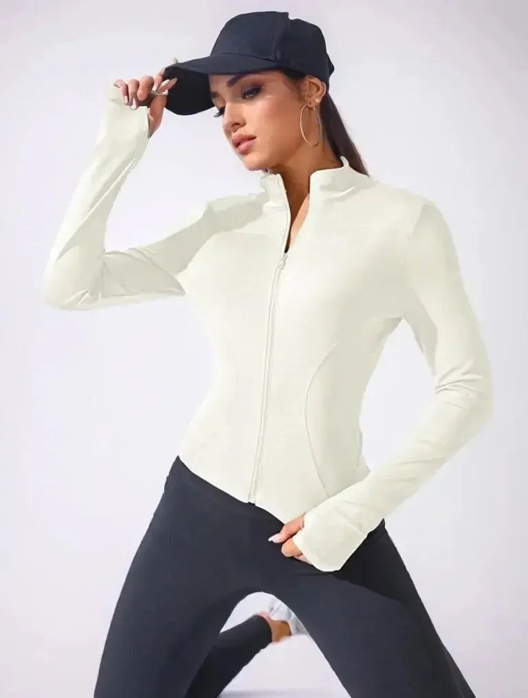 Yoga Coat Short Sports Jacket Women's Fitness Clothes Slimming Body Sculpting Zipper Yoga Jacket